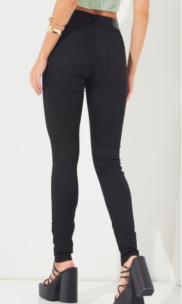 Calça Sarja Skinny Preta Sommer